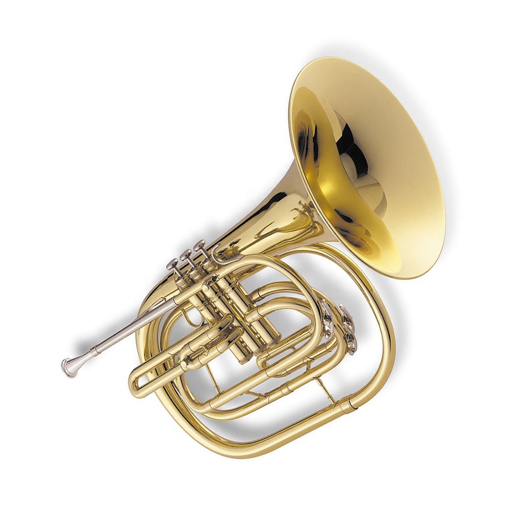 Musical Instrument French - Bb Corne de marche laquée or,