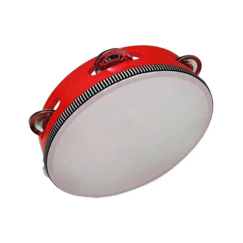 Tambourine Hand Drum - Tambourin en bois avec grelots métalliques