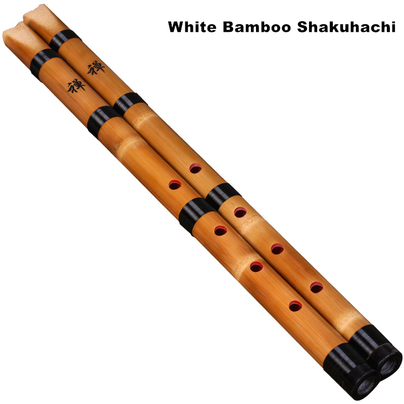 Musical Instrument In Chinese - Shakuhachi Chiba en bambou blanc naturel