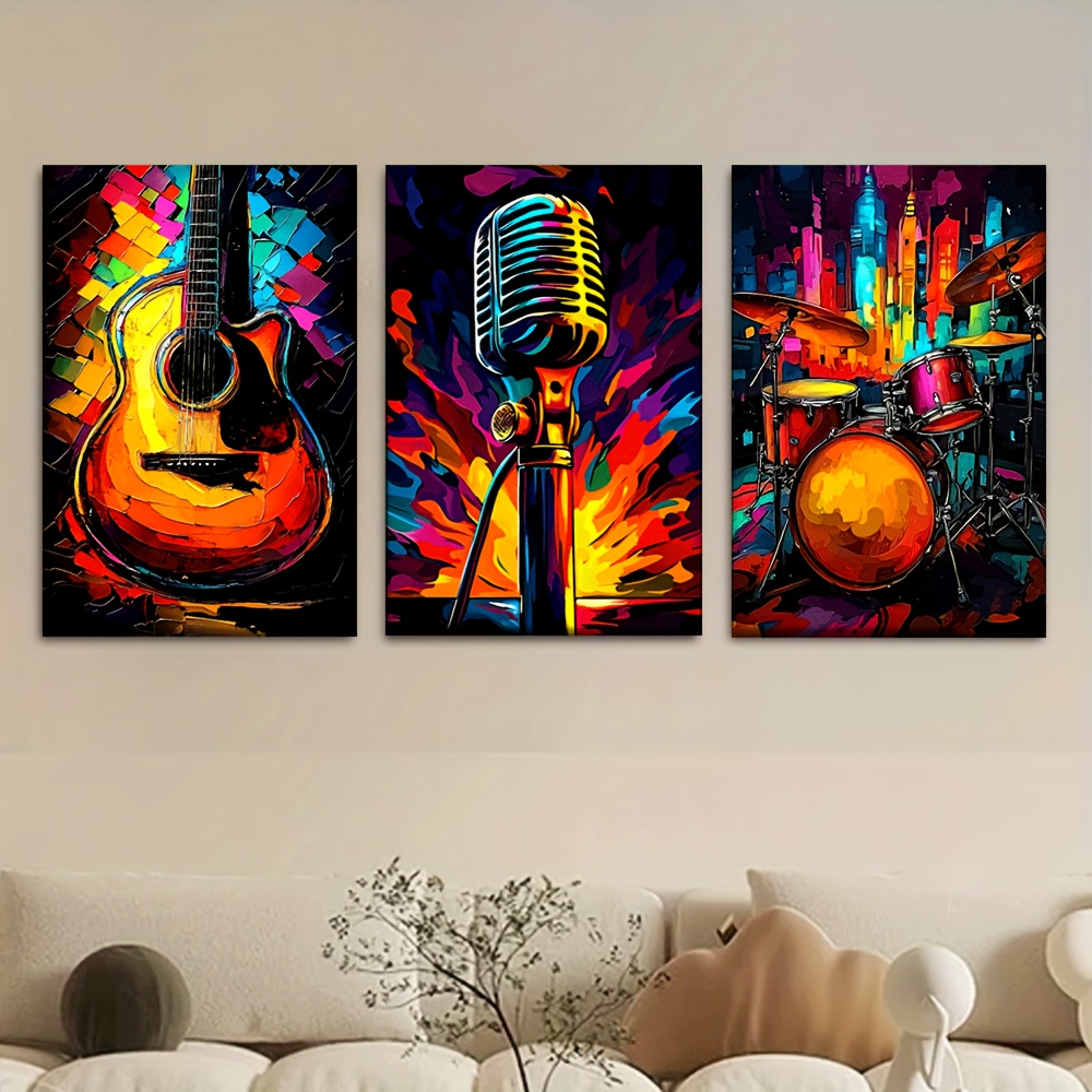 2D 3 pièces/ensemble, Peinture - Musical Instrument In Drawing avis et prix