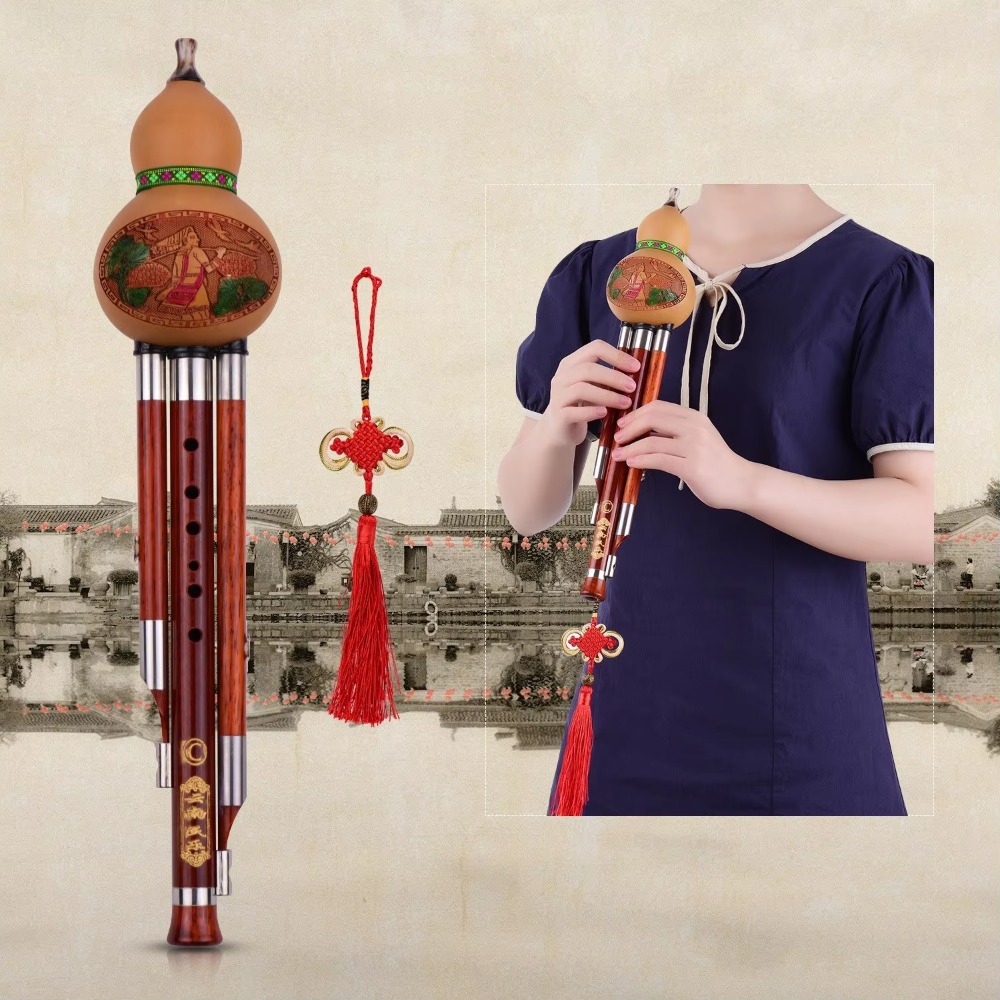 Flûte à gourde Hulusi à 3 tons - Musical Instrument In Chinese avis et prix