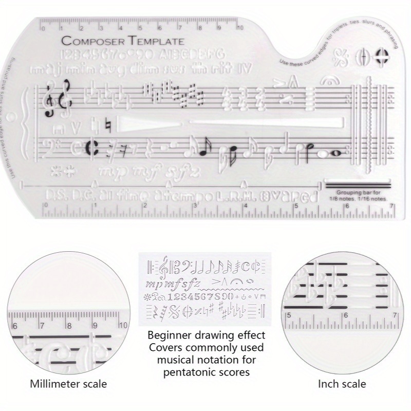 Règle de mesure multifonctionn - Musical Instrument In Drawing avis et prix